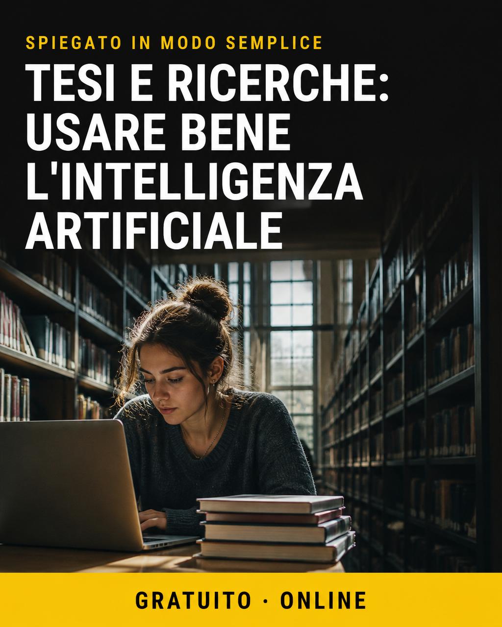 Locandina del corso: Tesi e ricerche: usare l'IA bene